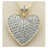 10kt Gold 1.00 ct Diamond Heart Pendant