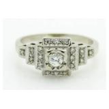 14kt Gold Antique Diamond Solitaire Ring