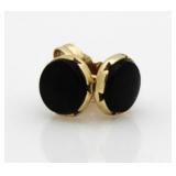 14kt Gold Black Earrings