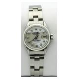 Ladies Oyster Date MOP Diamond Rolex Watch