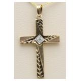 10kt Gold Large Cross Diamond Pendant