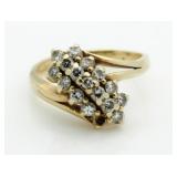 10kt Gold 1/2 ct Diamond Waterfall Ring