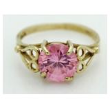 10kt Gold Pink Sapphire Solitaire Ring