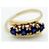 14kt Gold Royal Blue Sapphire Anniversary Ring