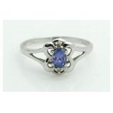 14kt Gold Vintage Tanzanite & Diamond Estate Ring