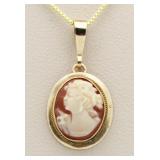 10kt Gold Vintage Cameo Pendant