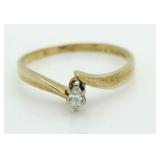 10kt Gold Magic Glo Marquise Diamond Solitaire