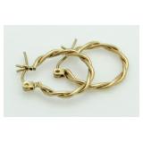 10kt Gold Rope Twist Hoop Earrings