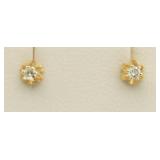 14kt Gold Diamond Solitaire Earrings