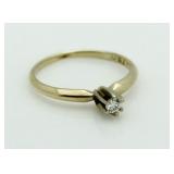 14kt Gold Childs Diamond Solitaire Ring