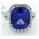 14kt Gold 12.92 ct Sapphire & Diamond Ring