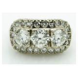 14kt Gold Antique 2.00 ct Diamond 3 Stone Ring