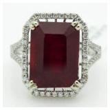 14kt Gold 13.44 ct Ruby & Diamond Ring