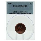 1954 Lincoln Wheat Penny *MS65RD PCGS