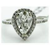 14kt Gold Pear Cut 1.27 ct Diamond Ring