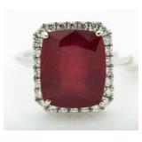 14kt Gold 9.09 ct Ruby & Diamond Ring