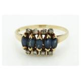 14kt Gold Genuine Sapphire & Diamond Ring