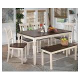 Ashley 583 Whitesburg Table, 4 Chairs, & Bench