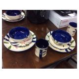 Temptations Service For 4 Blue Dish Set