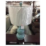 JC Penny Ceramic Blue Double Gourd Table Lamp