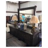 Ashley Rustic Dresser & Mirror