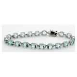 Brilliant 19.00 ct Blue Topaz Tennis Bracelet