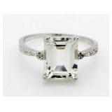 Emerald Cut 4.00 ct Green Amethyst Solitaire