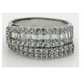 Brilliant 2.50 ct White Topaz Baguette Ring