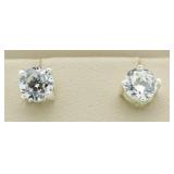 Brilliant 2.00 ct White Topaz Solitaire Earrings