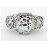 Brilliant 3.50 ct White Topaz Designer Ring