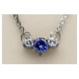 Brilliant Blue Iolite Solitaire Necklace