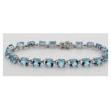 Brilliant 18.00 ct Aquamarine Tennis Bracelet