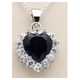 Beautiful Sapphire Heart Fashion Pendant