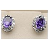 Oval 2.40 ct Amethyst Solitaire Earrings