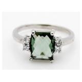 Stunning 2.00 ct Green Amethyst Solitaire Ring