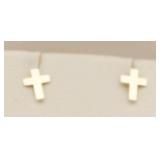 14kt Gold Cross Earrings