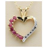 Genuine Ruby & Diamond Accent Pendant