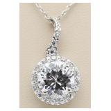 Brilliant 3.00 ct White Topaz Solitaire Pendant