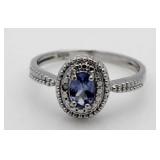 Genuine Tanzanite & Diamond Accent Ring