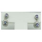 Genuine Tanzanite & Diamond Accent Earrings