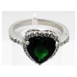 Heart Shape 3.00 ct Emerald Solitaire Ring