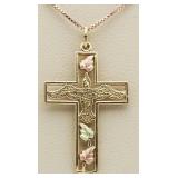 10kt Yellow & Rose Gold Cross Pendant