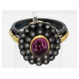 Vintage Style Cabechon Ruby Dinner Ring