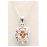 Oval 2.00 ct Morganite Solitaire Pendant