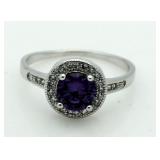 Round 1.00 ct Amethyst Solitaire Ring