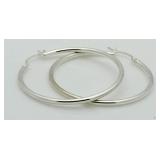 XX-Large Sterling Silver Hoop Earrings