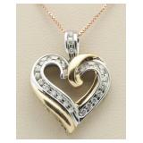 10kt Gold 1/2 ct Diamond Heart Pendant