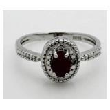 Genuine Ruby & Diamond Accent Ring