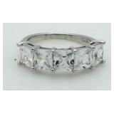 Princess Cut 2.50 ct White Topaz Anniversary Ring