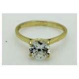 Brilliant White Sapphire Solitaire Ring